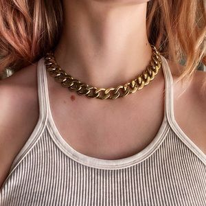 Gold Chain Choker Necklace